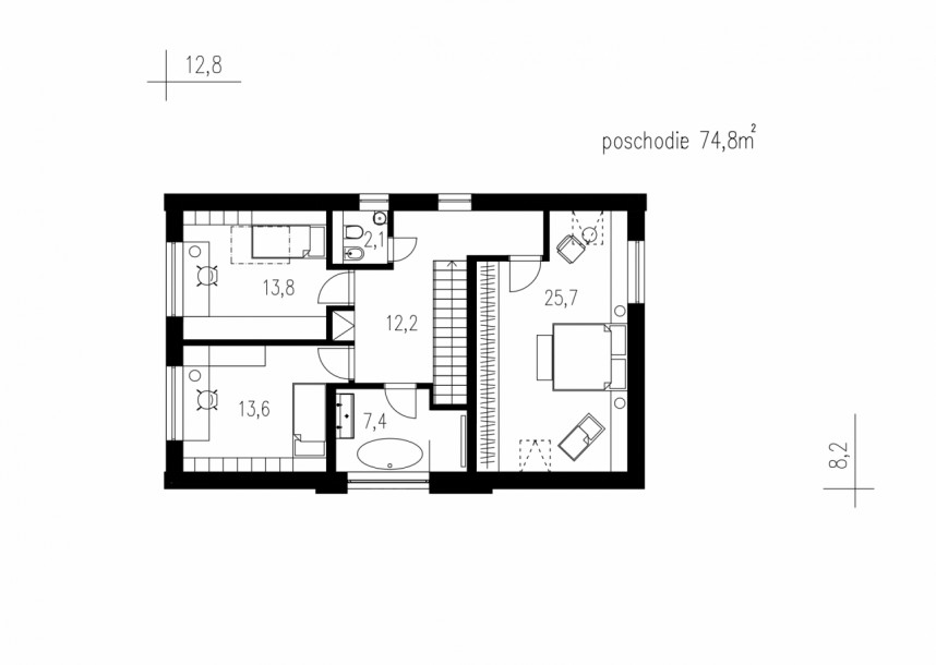 Pôdorys - Zaliaty slnkom