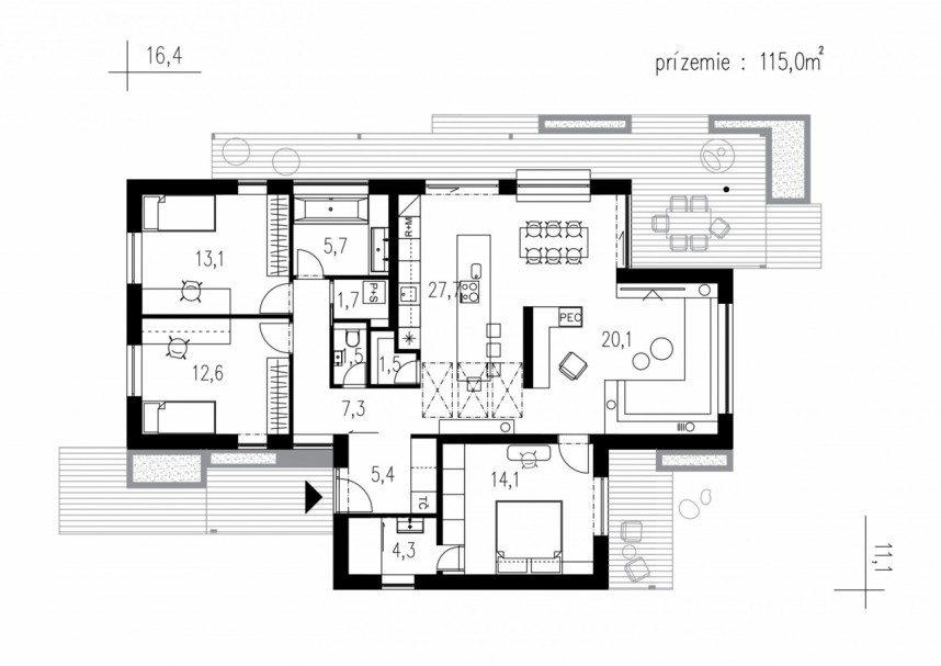 Pôdorys - Dom s gánkom
