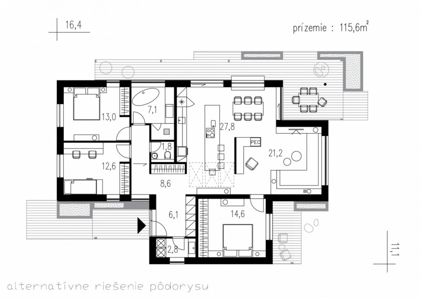 Pôdorys - Dom s gánkom