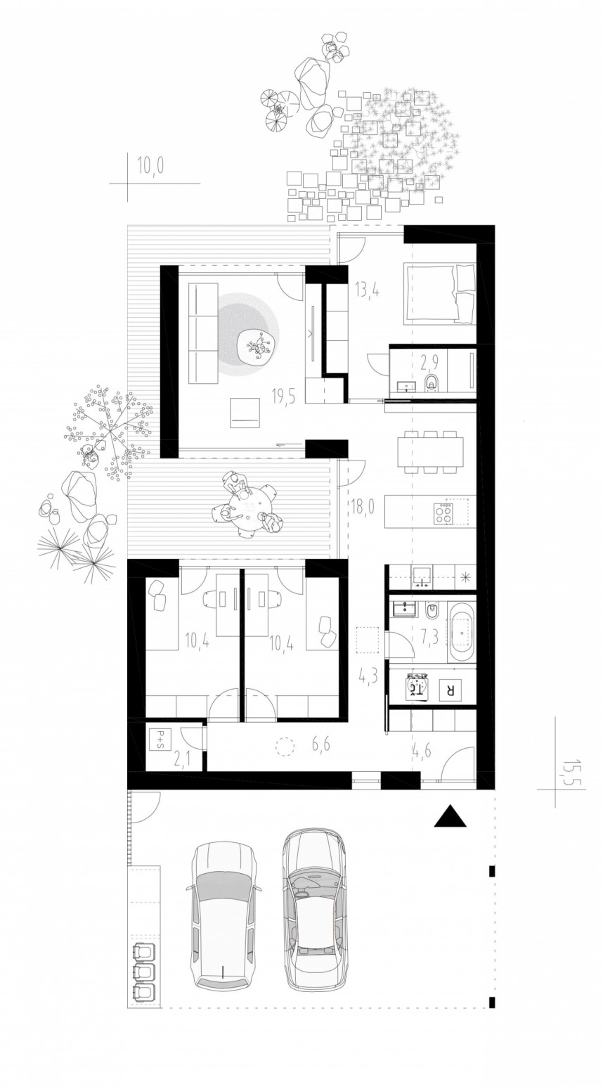 Pôdorys - Dom s átriom