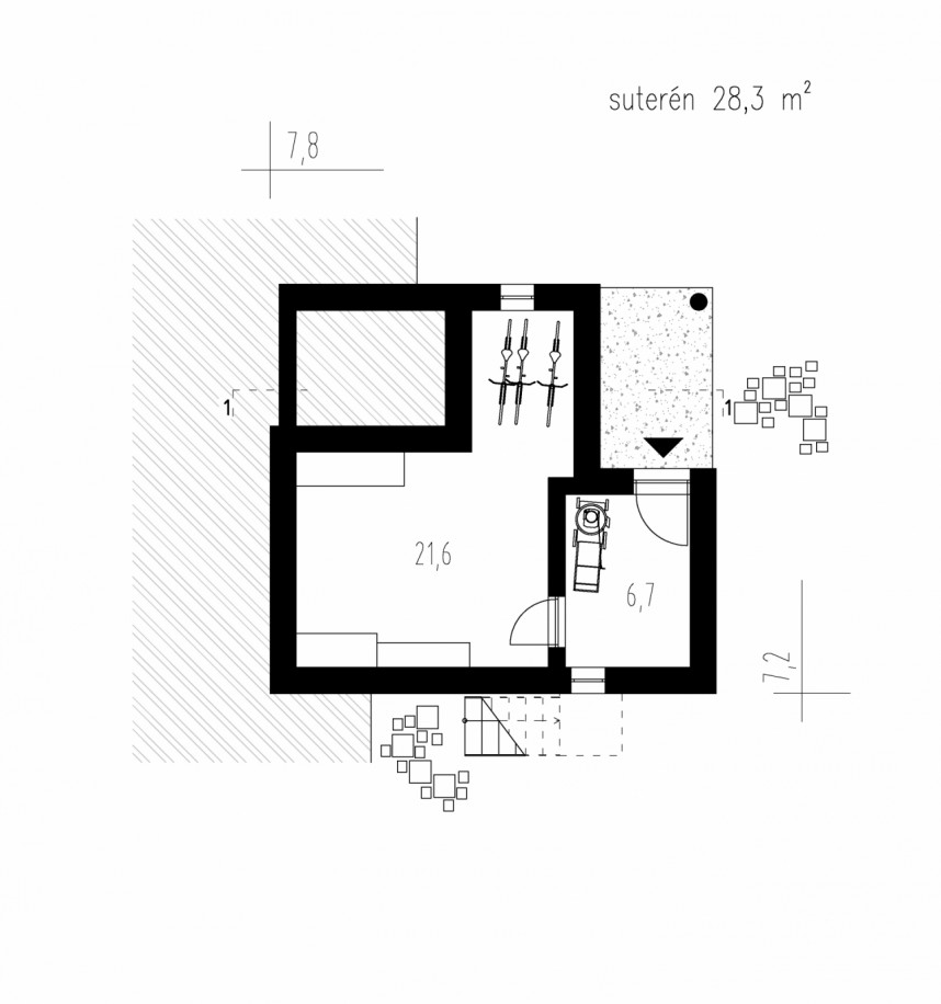 Pôdorys - Chata v Makove
