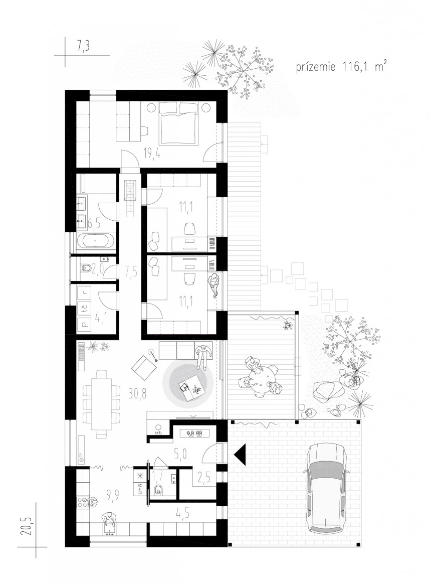 Pôdorys - Dom stodola