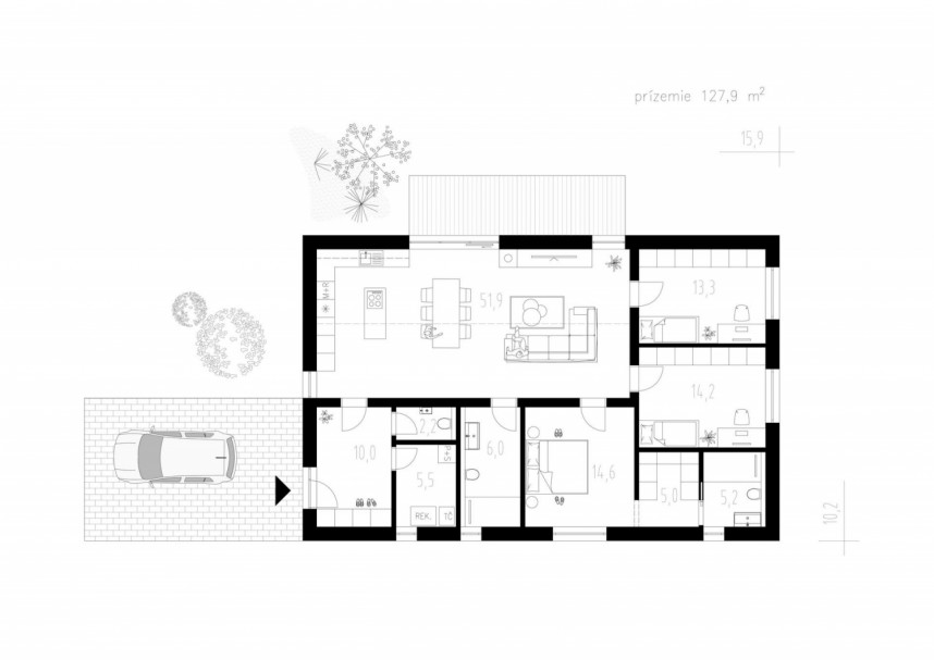 Pôdorys - Dom na Kysuciach