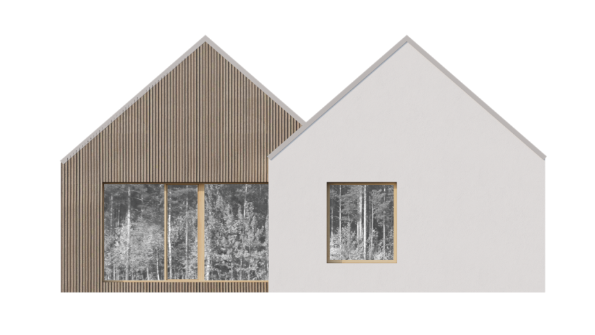 Pohľad - Dve stodoly jeden dom